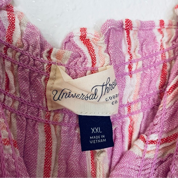 Universal Thread NEW Linen Blend Striped Button Front Tie Straps Sundress XXL - Picture 8 of 8